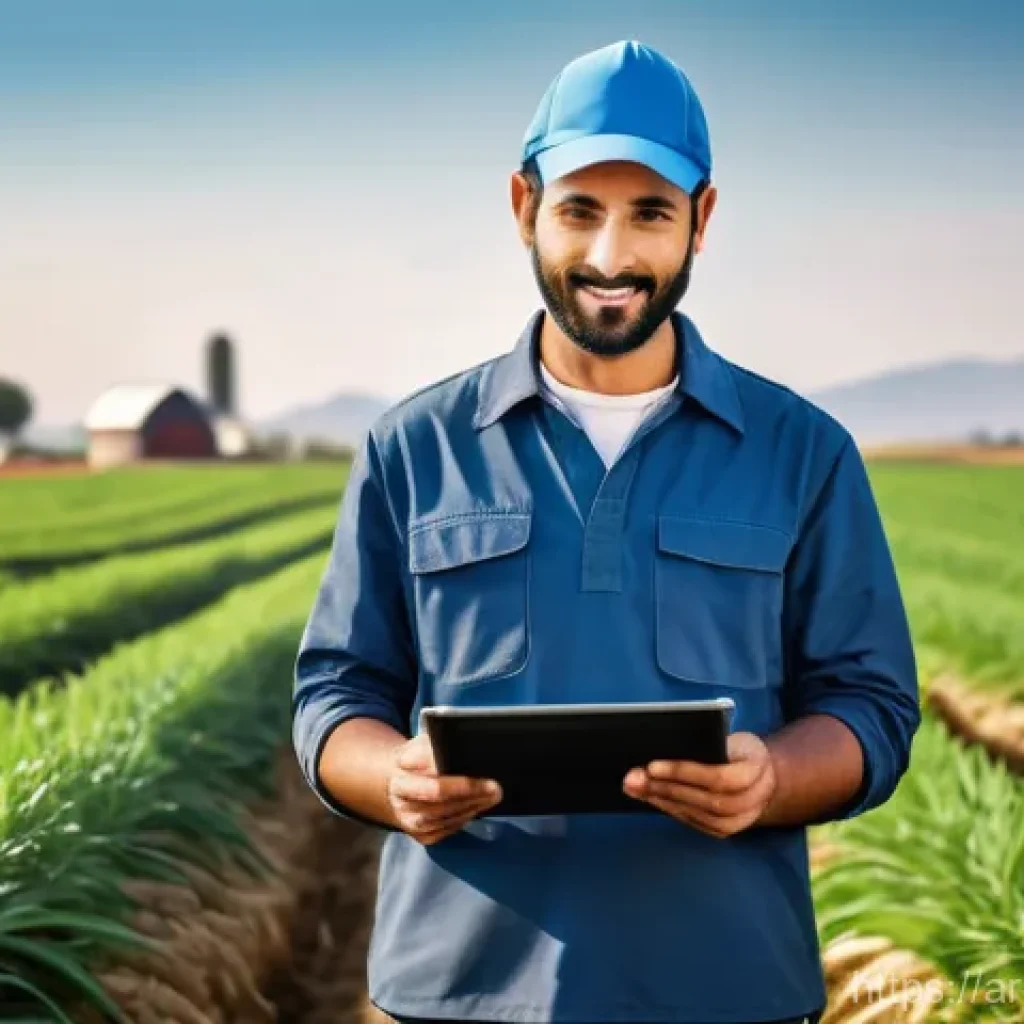 농업경영사 자격증 취득의 장점 - **Prompt 1: Visionary Farmer Analyzing Market Data**
    "A confident and insightful Arab farmer, mi...