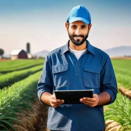 농업경영사 자격증 취득의 장점 - **Prompt 1: Visionary Farmer Analyzing Market Data**
    "A confident and insightful Arab farmer, mi...