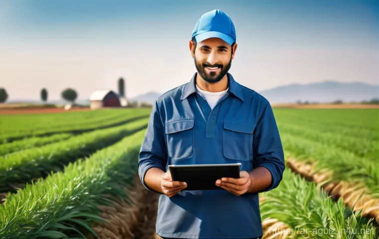 농업경영사 자격증 취득의 장점 - **Prompt 1: Visionary Farmer Analyzing Market Data**
    "A confident and insightful Arab farmer, mi...