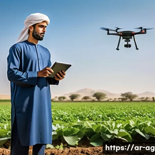 농업경영사 자격증으로 농업 관련 창업하기 - **Prompt:** A modern Arab farmer, wearing a clean, traditional thobe and ghutra, stands confidently ...