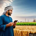 농업경영사 직무 스킬 향상법 - A vibrant Middle Eastern farm landscape during harvest season, showcasing a farmer wearing tradition...